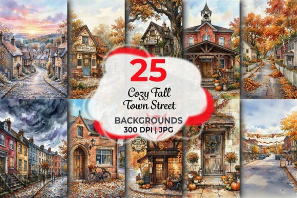 Download Cozy Fall Town Street Backgrounds - Town Collection